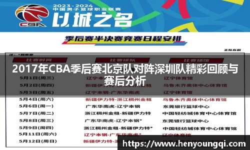2017年CBA季后赛北京队对阵深圳队精彩回顾与赛后分析